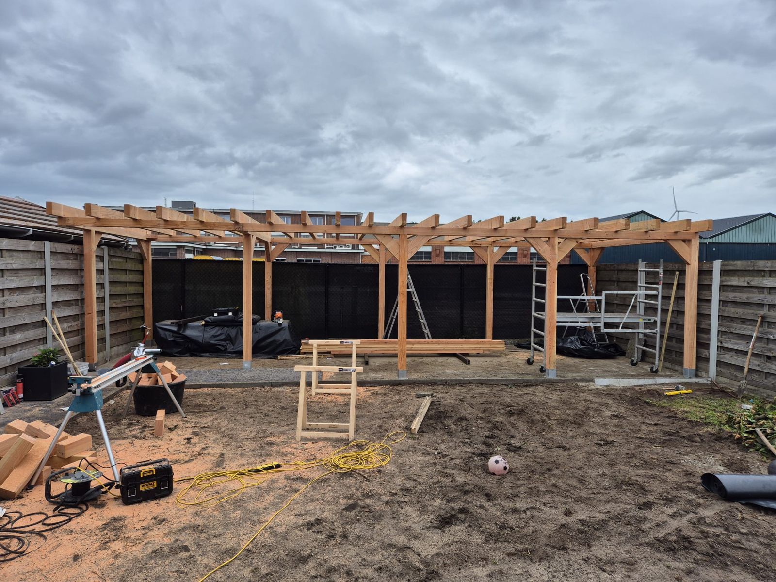 Pergola in opbouw